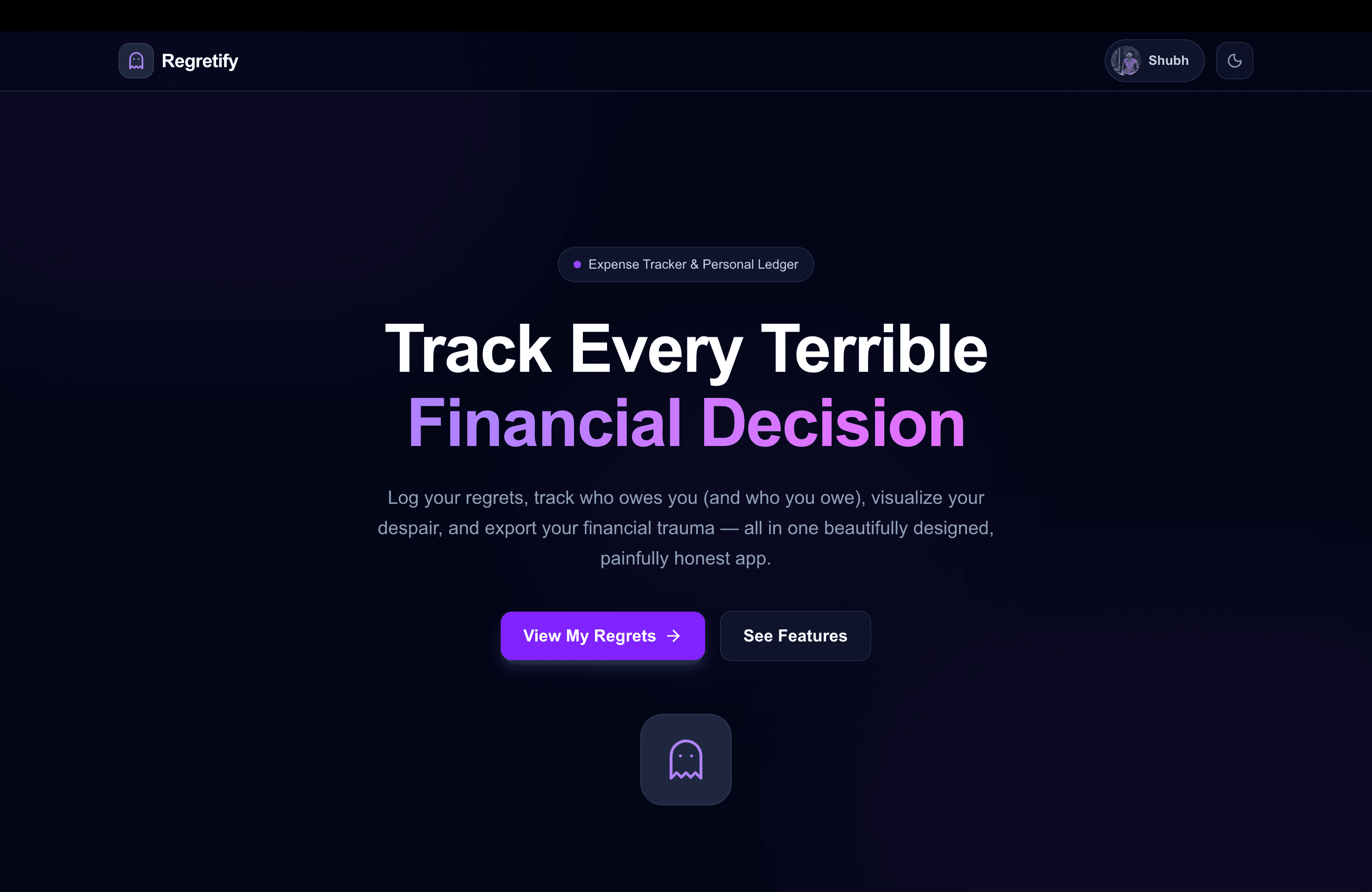Regretify : Track Your Regrets